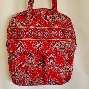 Vera Bradley Frankly Scarlet Tall Tote Multiple Compartments EUC Shoulder Bag